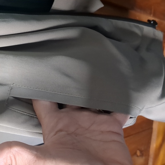 Reversible black/tan dbl pkt hooded long line quality made jacket coat 2way zip - Picture 10 of 14